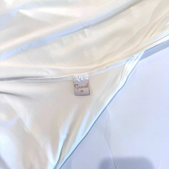 Jadore Y2K Vintage Dolman Open Sleeve Mini Dress Rhinestone Cream Small READ - Picture 7 of 11